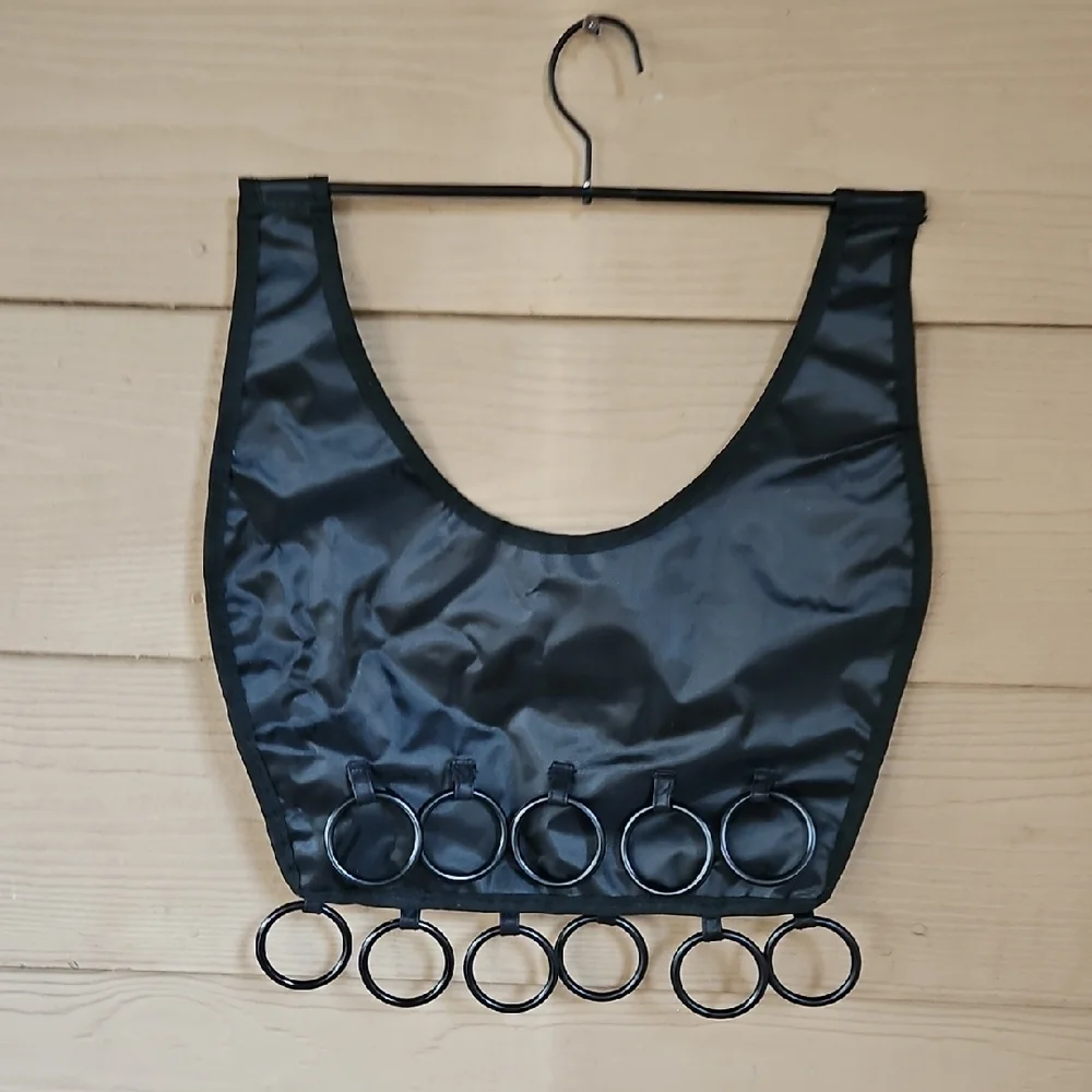 VINTAGE RARE NEW NEVER USED BLACK UMBRA BOHO DRESS SCARF ORGANIZER 16 RINGS